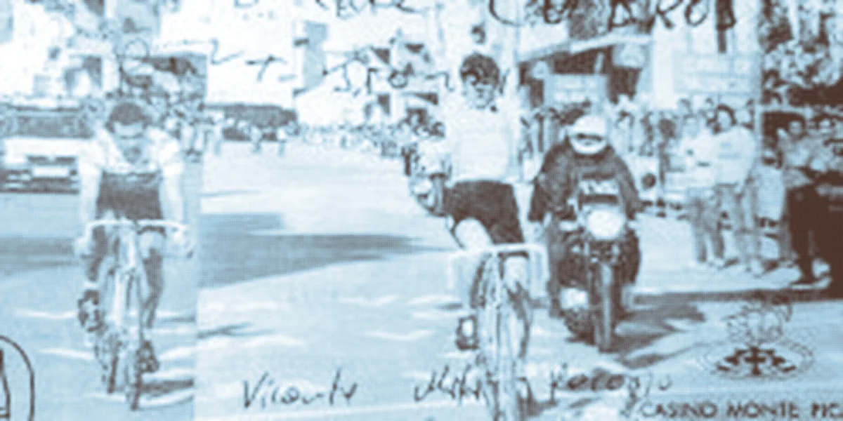 Roland Le Clerc entra en meta en 1987, en una foto antigua virada al azul